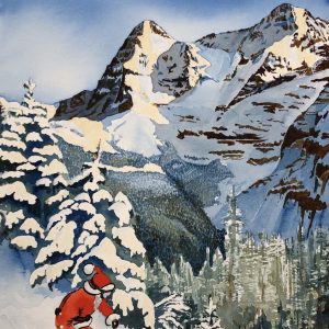 Father Christmas in front of the Eiger (Pack of 5 cards)