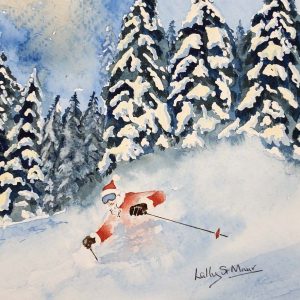 Father Christmas in the Powder (Pack of 5 cards)