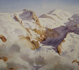 Framed Print of Bossons Glacier below Mont Blanc