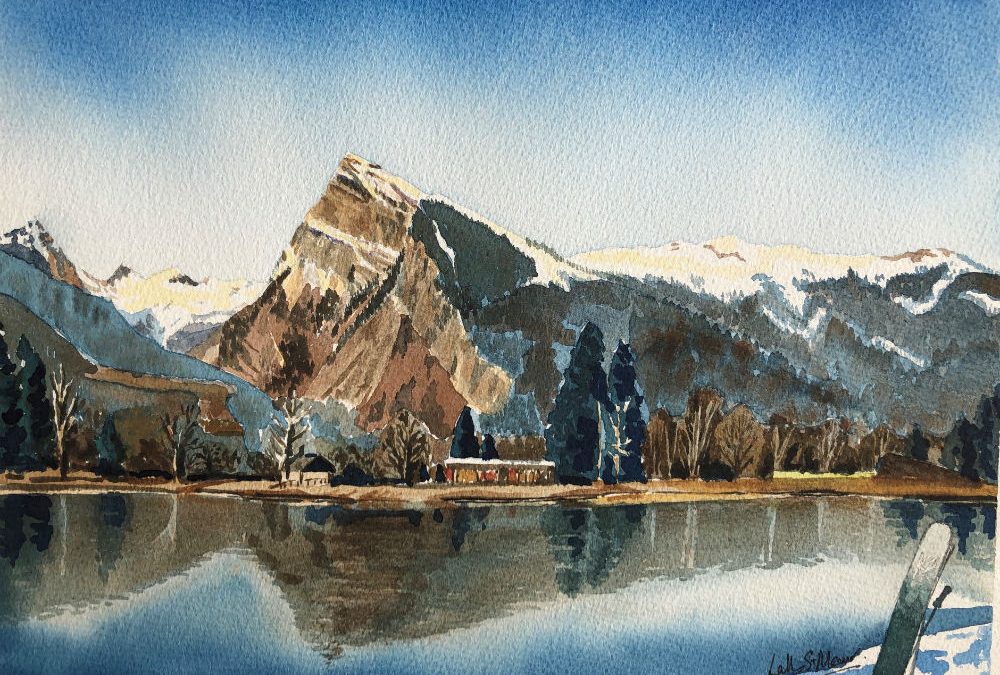 AN ALPINE WATERCOLOUR